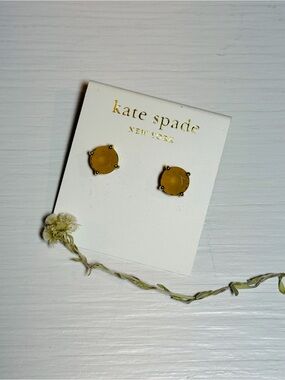 kate spade Yellow Cushion Cut Stud Earrings
